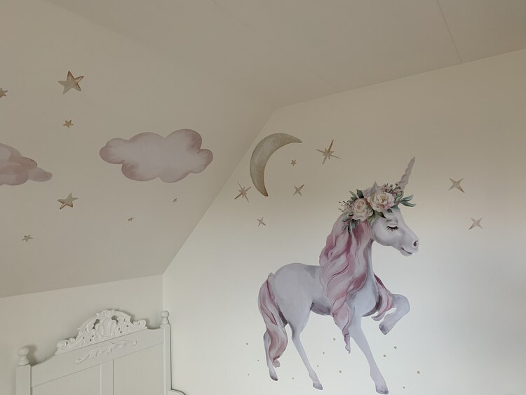 Betty the Rainbow Unicorn wall sticker decoration pack Sass & Belle