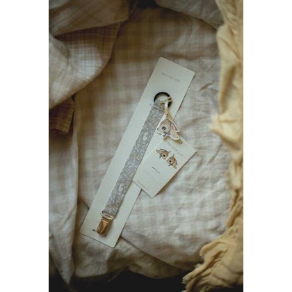 Mrs Mighetto, pacifier holder Misty Leaf Grey