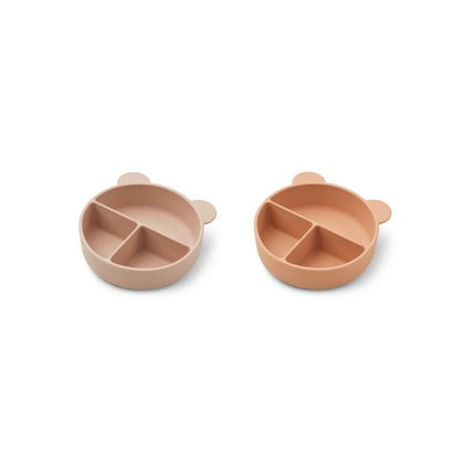 Liewood, Connie 2-pack silicone bowl with compartment, Rose mix