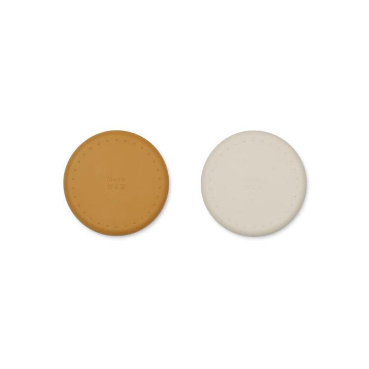 Liewood, Harvey 2-pack silicone plate with compartment, Golden caramel mix 