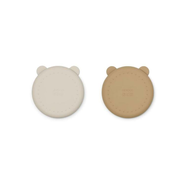 Liewood, Merrick 2-pack silicone plate with compartment, Sandy mix 
