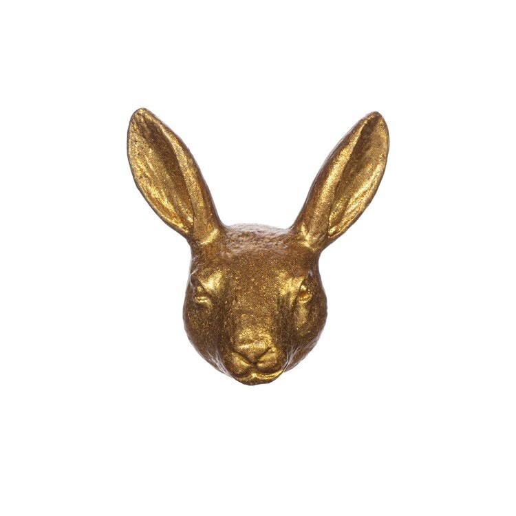 Sass & Belle, knob gold rabbit head 