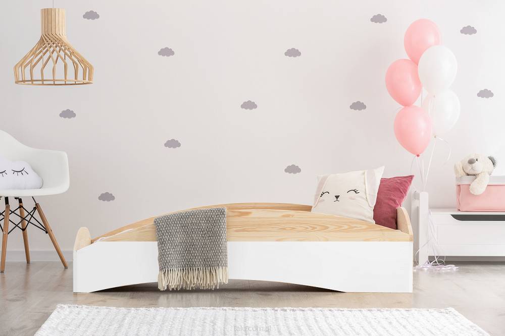 Säng till barnrummet BOX6 Vit/natur barnsäng i form av en sagobro