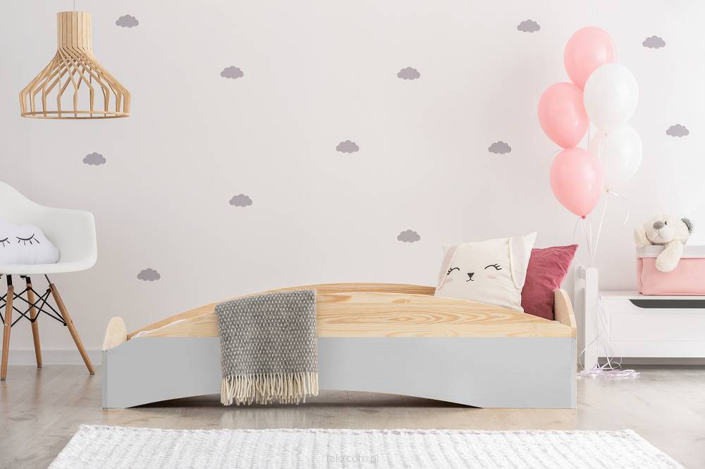 Säng till barnrummet BOX6 Grå/natur barnsäng i form av en sagobro
