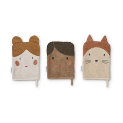 Liewood tvättlappar 3-pack Sylvester, Doll/sandy Mix