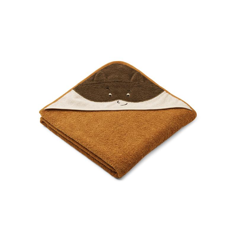 Liewood hooded towel, Augusta Superhero / golden caramel 