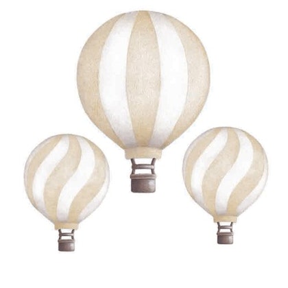 Light beige hot air balloons vintage wall stickers, Stickstay