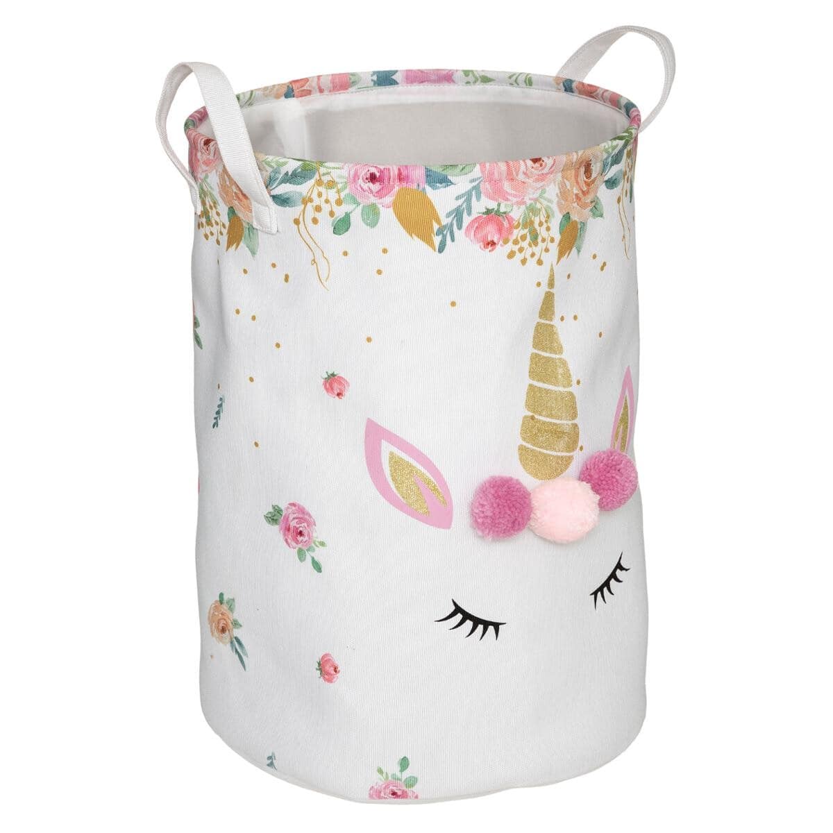 Storage basket with pompom, unicorn 