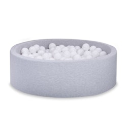 Light grey ball pit BASIC, 90x30 with white balls