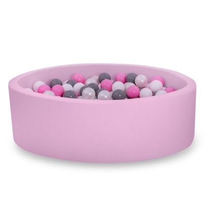 Rosa bollhav BASIC, 90x30 med bollar (grå,rosa,pearl,vit)
