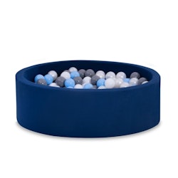 Dark blue ball pit BASIC, 90x30 with balls (baby blue, grey, pearl, white)