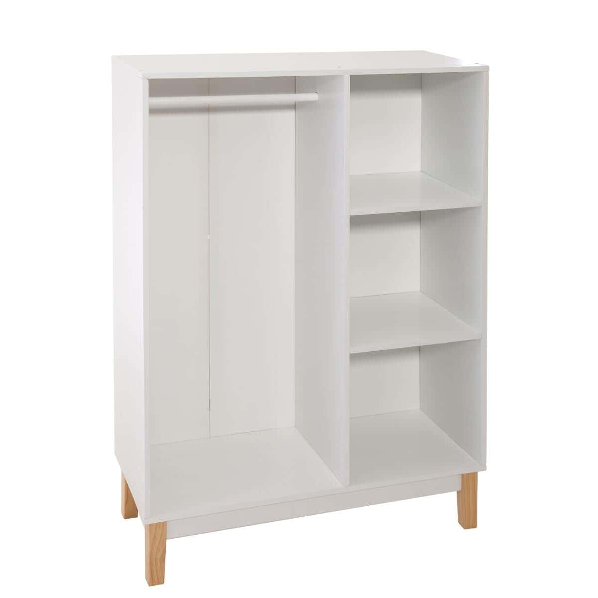Wardrobe with shelves, white 