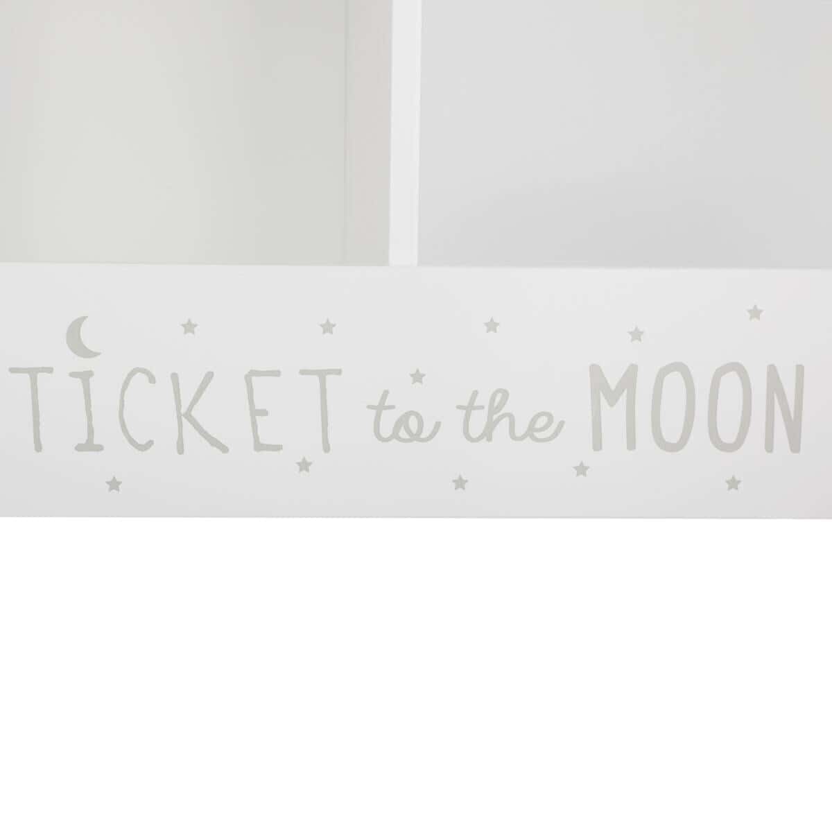 White bookshelf, Ticket to the moon 