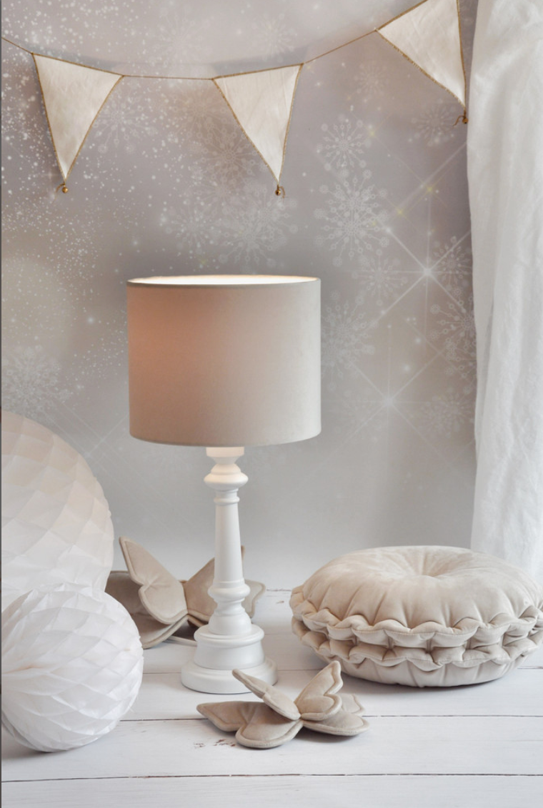 Lamps&Company, Table lamp for the children's room, beige velvet 