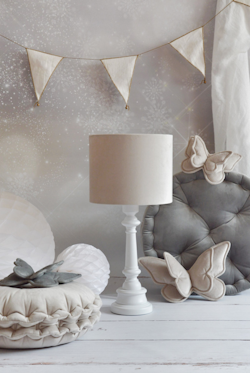Lamps&Company, Table lamp for the children's room, beige velvet