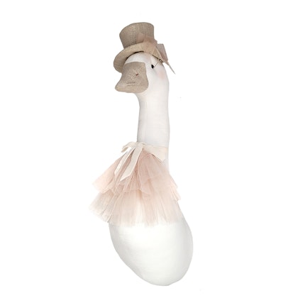 Wall decoration cream goose with hat