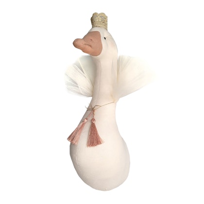Wall decoration natural pink goose with crown
