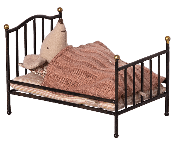 Maileg, vintage bed mouse, anthracite 