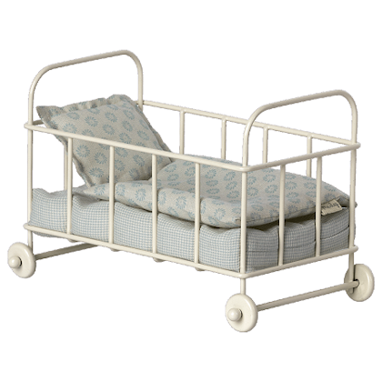 Maileg, Babycot/crib metal micro blue