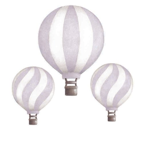 Lavender Hot Air Balloons Vintage Wall Stickers, Stickstay Lavender Hot Air Balloons Vintage Wall Stickers, Stickstay