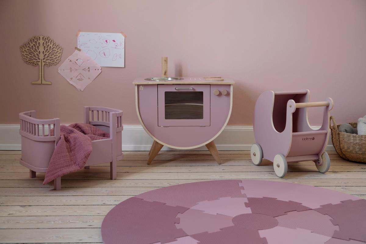 Sebra Doll's bed blossom pink 