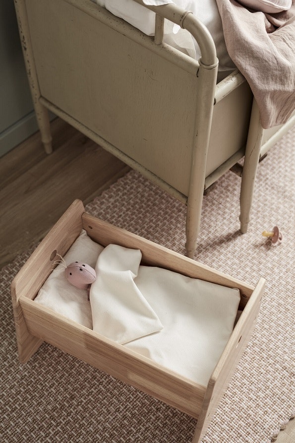 Kid's Concept, Doll cradle with bed set nature 