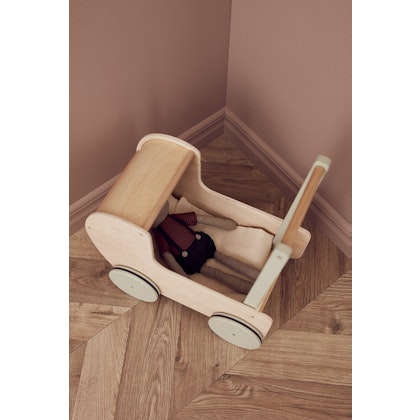 Kid's Concept, Doll pram with bed set natural / green