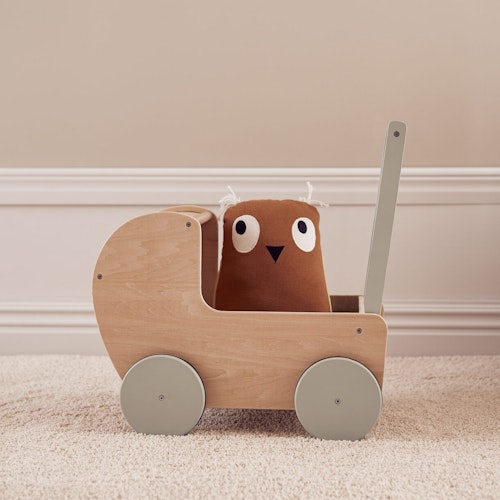 Kid's Concept, Doll pram with bed set natural / green