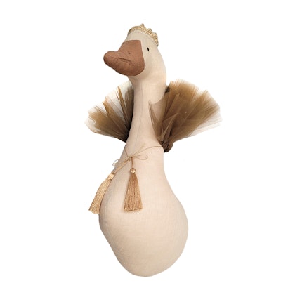 Wall decoration beige goose with crown