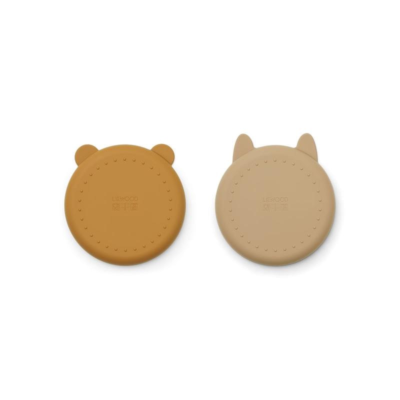 Liewood, Olivia silicone plate 2-pack, Golden caramel oat mix 