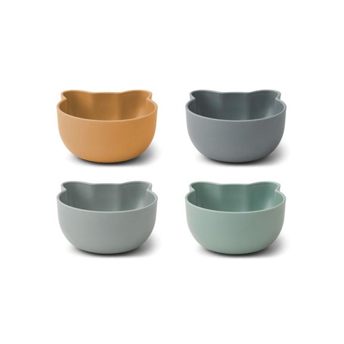Liewood, Filiz 4-pack snack bowls, Mr Bear caramel multi mix