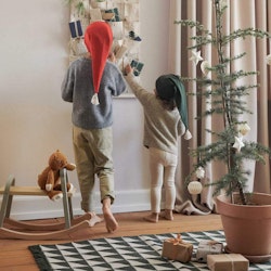 Liewood, Berlin matta med fransar, Triangle hunter green mix