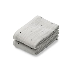 Liewood, Lewis snuttefilt 2-pack, Classic dot dumbo grey