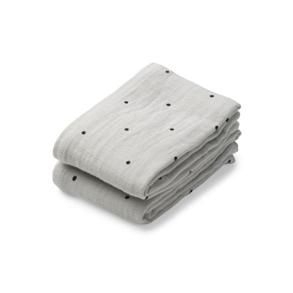 Liewood, Lewis cuddly blanket set of 2 Classic dot dumbo grey