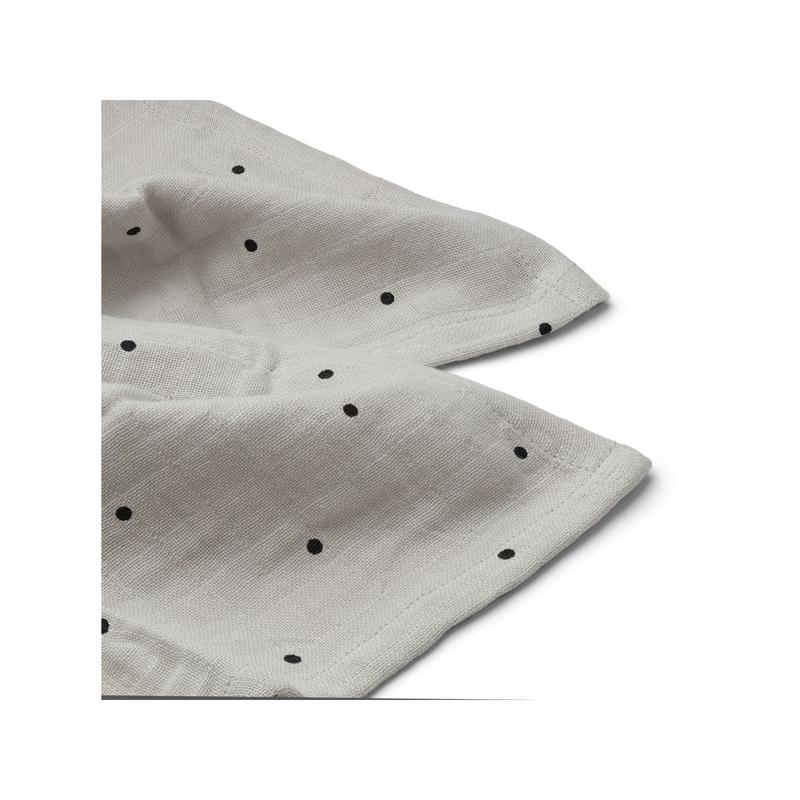 Liewood, Lewis cuddly blanket set of 2 Classic dot dumbo grey 