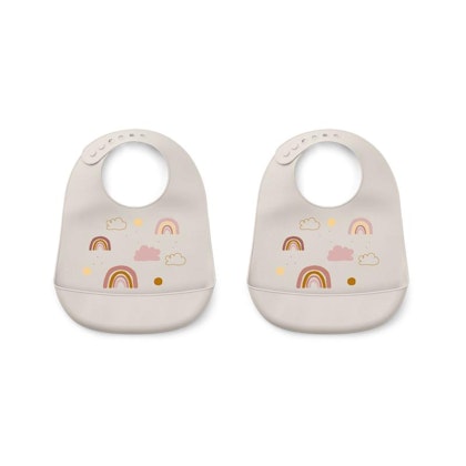 Liewood, Tilda Silicone bib 2-pack, Rainbow love sandy