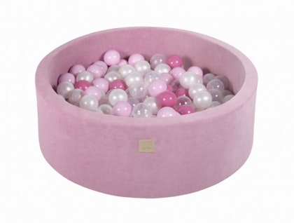 Meow, pink velvet ball pit with 200 balls, (pearl, transparent, pink, light pink)
