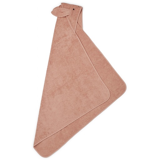 Liewood hooded towel, Augusta Rabbit dusty coral 