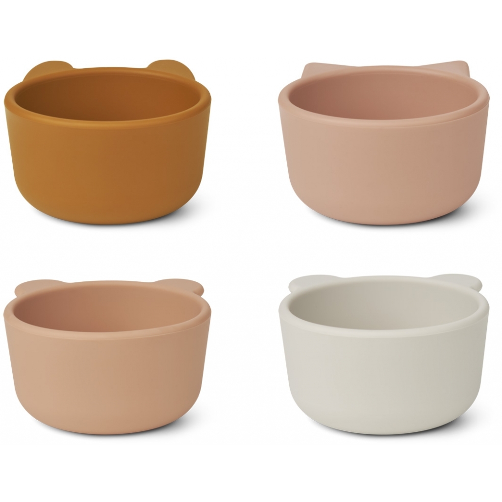 Liewood, 4-pack silicone snack bowl, Malene Pale tuscany mix 