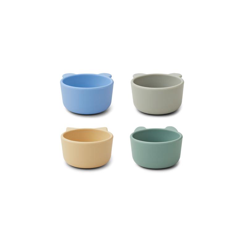 Liewood, 4-pack silicone snack bowl, Malene Peppermint multi mix 