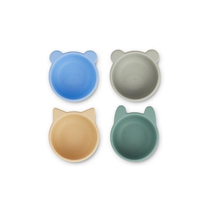 Liewood, 4-pack silicone snack bowl, Malene Peppermint multi mix