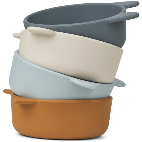 Liewood, 4-pack silicone snack bowl, Iggy Whale Blue multi mix