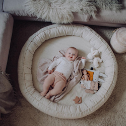 Cotton&Sweets natur/beige junior nest classic i 100% linne