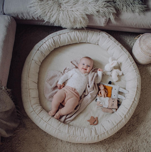 Cotton&Sweets natural/beige junior nest classic in 100% linen
