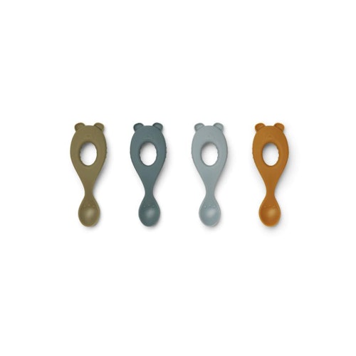 Liewood, Liva silikon sked 4-pack, Blue multi mix