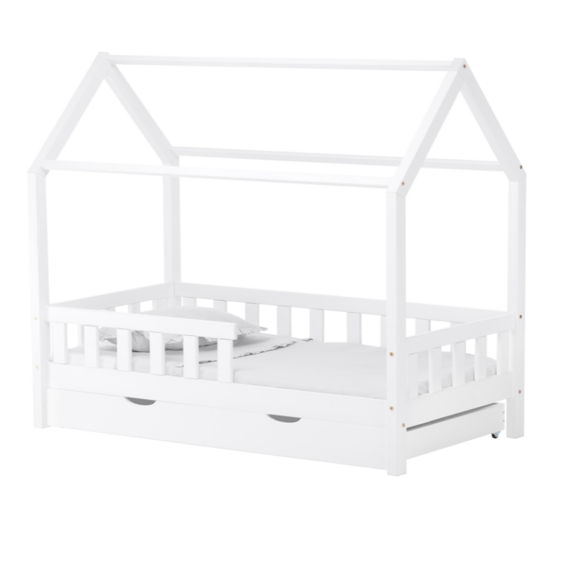 White junior house bed junior 80x160 with a storage box White junior house bed junior 80x160 with a storage box