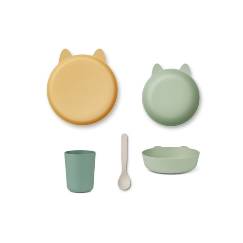 Liewood, Paul dining set 4 pieces, Rabbit sandy multi mix