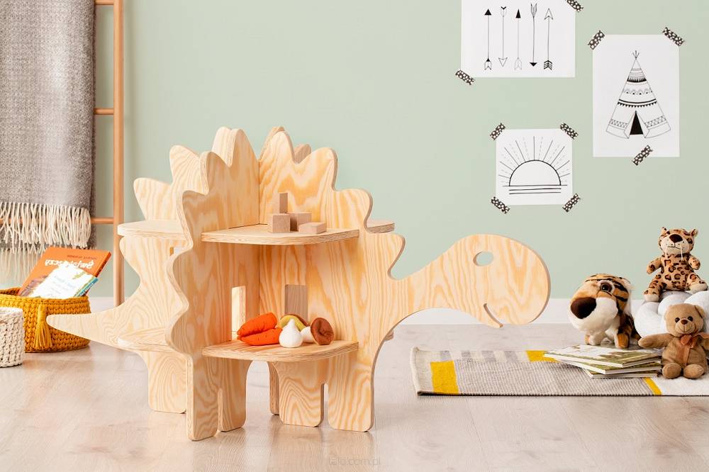 Babylove, floor bookcase for children's room, Stegosaurus 