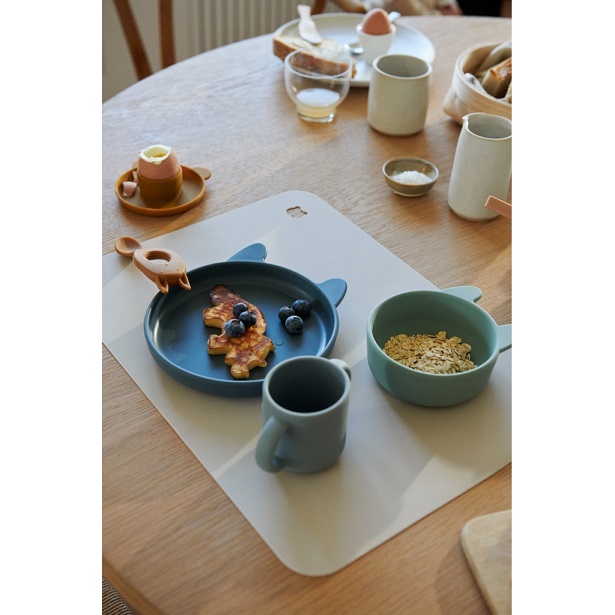 Liewood, Vivi silicone tableware 4 pieces, Rabbit blue multi mix 