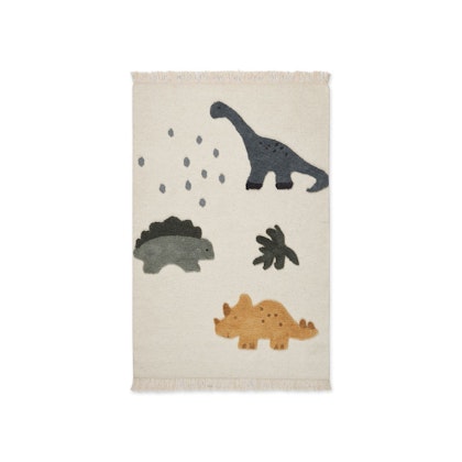 Liewood, Bent wool rug with fringes, Dino multi mix